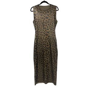 Zara Womens Dress S Small Multi Animal Print bodycon Foil Sleeveless 6427/107